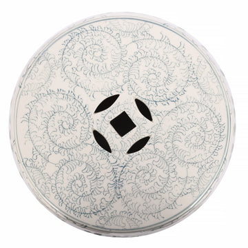 Double Happiness 18" Chinoiserie Ceramic Drum Garden Stool - JONATHAN Y